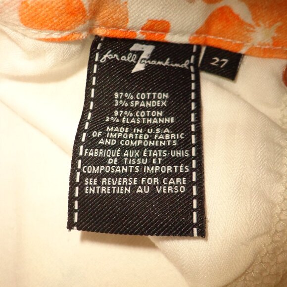 NWOT 7 For All Mankind Straight Leg Jeans 27 Floral Print - Picture 3 of 14